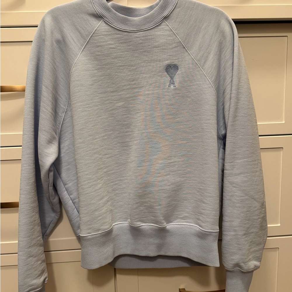 Ami Light Blue Crewneck Sweater